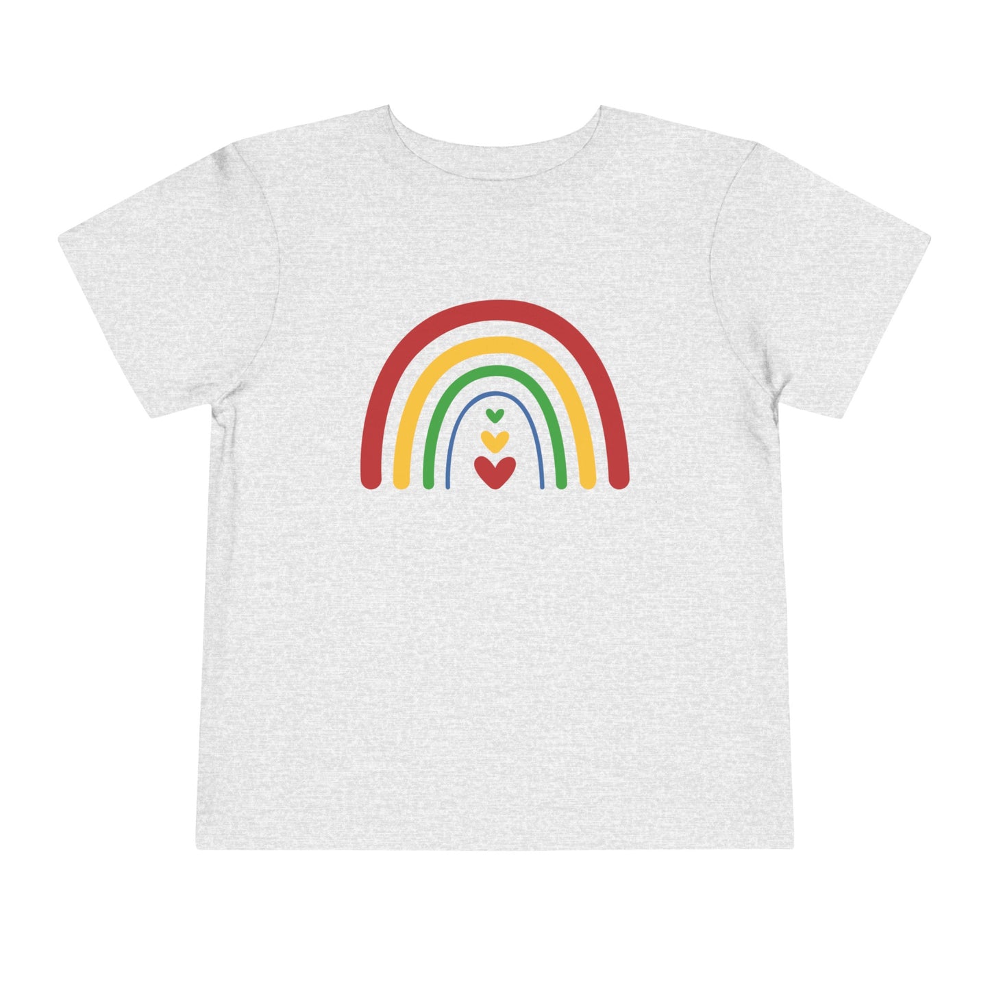 Toddler Short Sleeve Rainbow with Hearts Tee