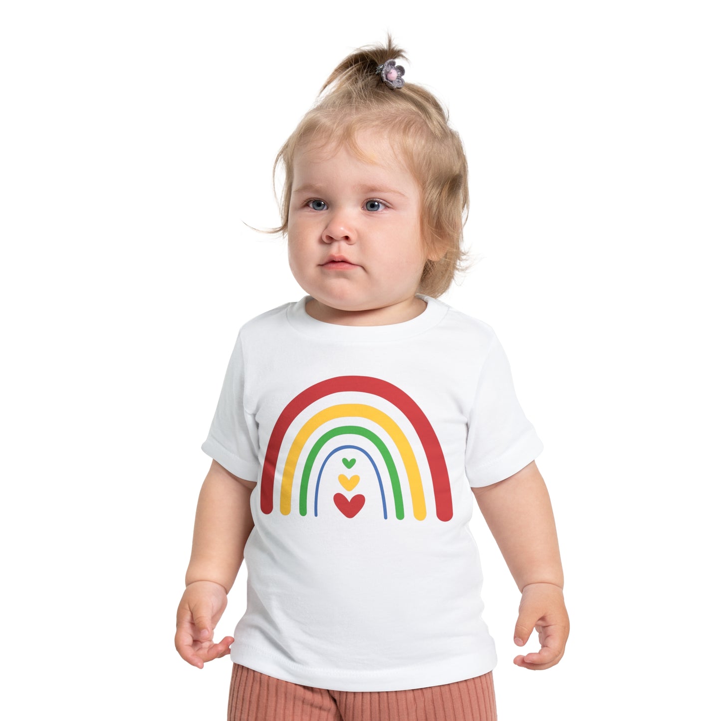 Baby Rainbow with Hearts Short Sleeve T-Shirt