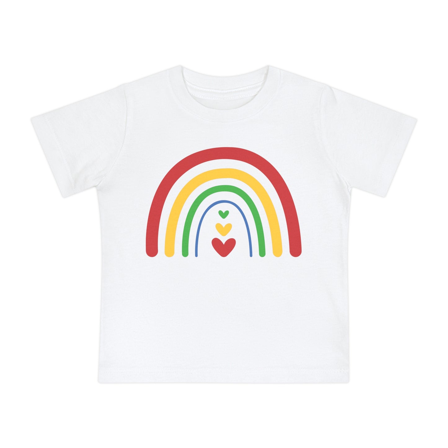 Baby Rainbow with Hearts Short Sleeve T-Shirt