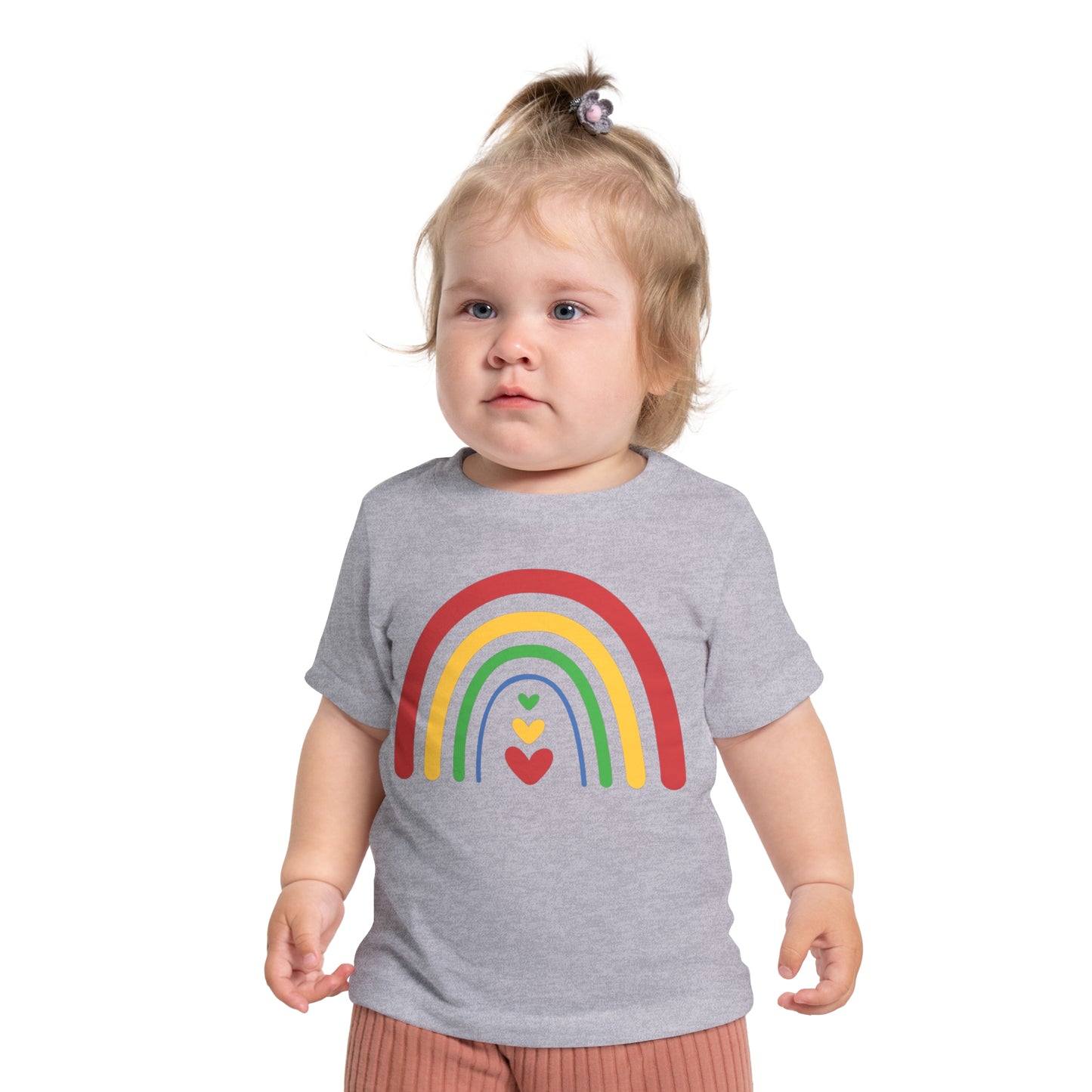 Baby Rainbow with Hearts Short Sleeve T-Shirt