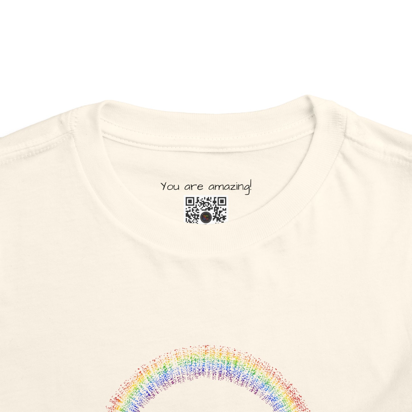 Toddler Short Sleeve Rainbow with Clouds Tee