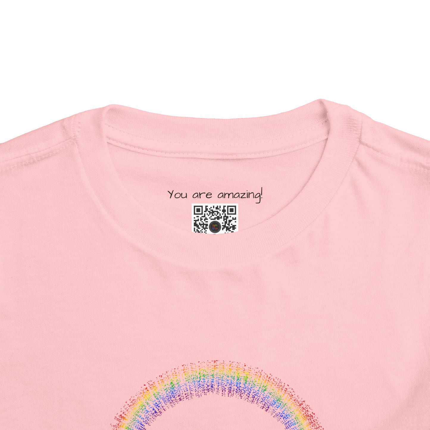 Toddler Short Sleeve Rainbow with Clouds Tee