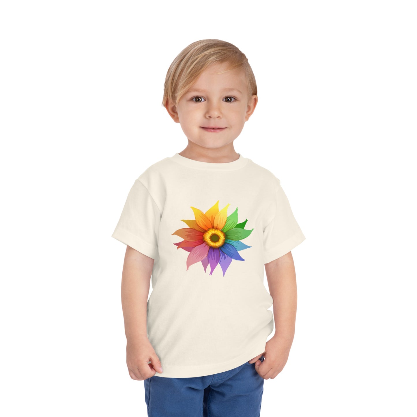 Toddler Short Sleeve Rainbow Flower Tee