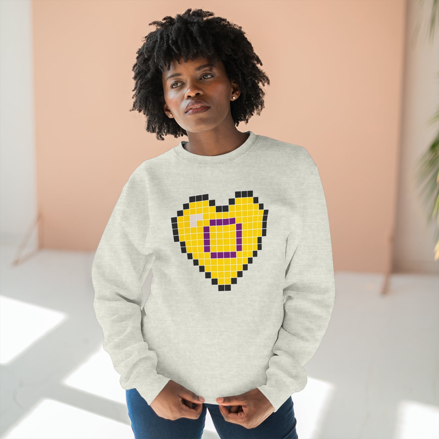 8 Bit Intersex Heart Crewneck Sweatshirt - The Inclusive Collective