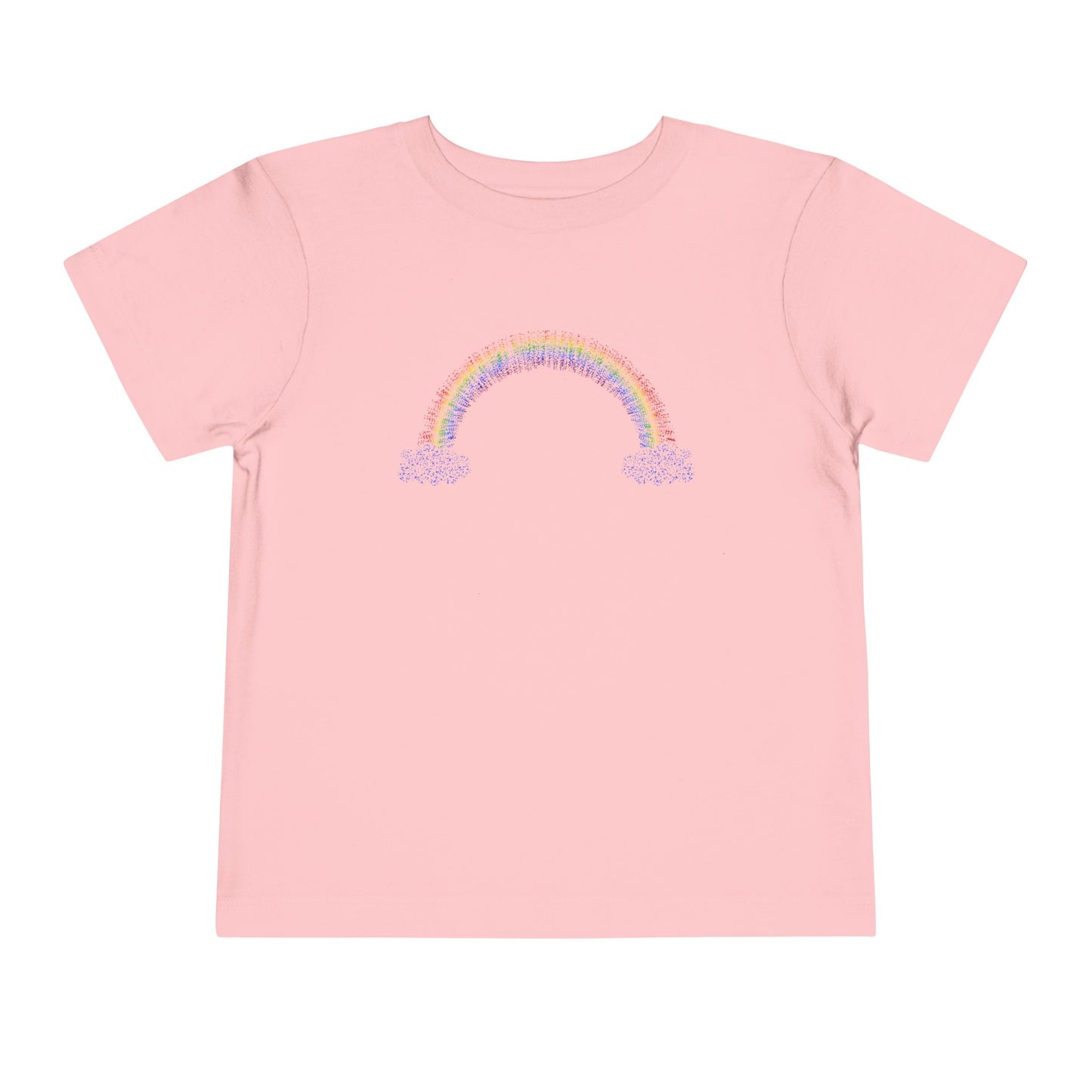 Toddler Short Sleeve Rainbow with Clouds Tee