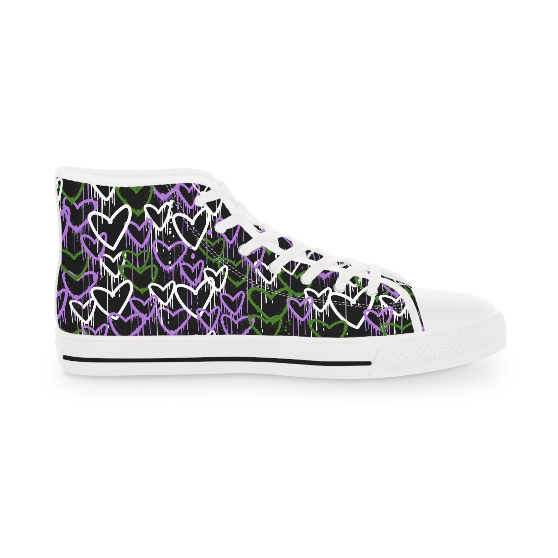 Genderqueer Graffiti Hearts High Top Sneakers - The Inclusive Collective