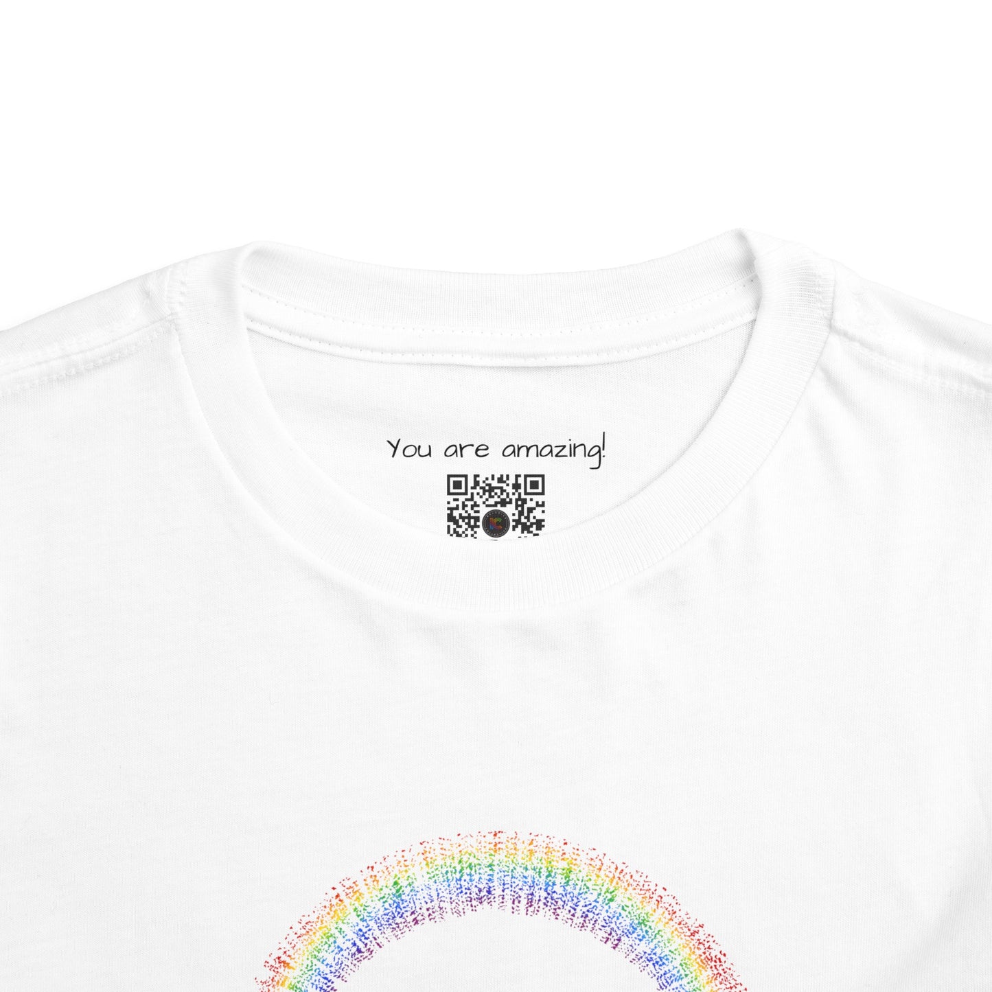 Toddler Short Sleeve Rainbow with Clouds Tee