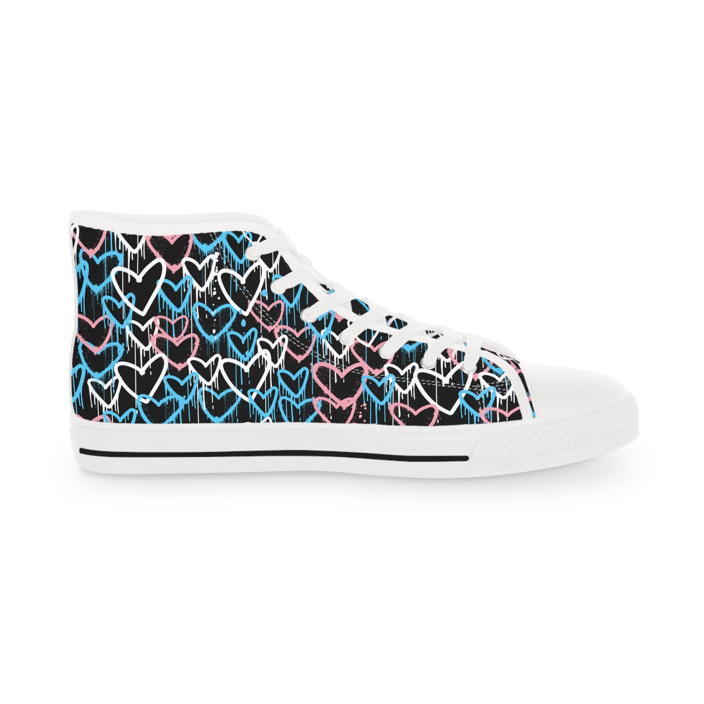 Trans Graffiti Hearts High Top Sneakers - The Inclusive Collective