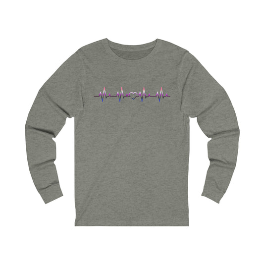 Unisex Genderfluid Heartbeat Long Sleeve Tee - The Inclusive Collective