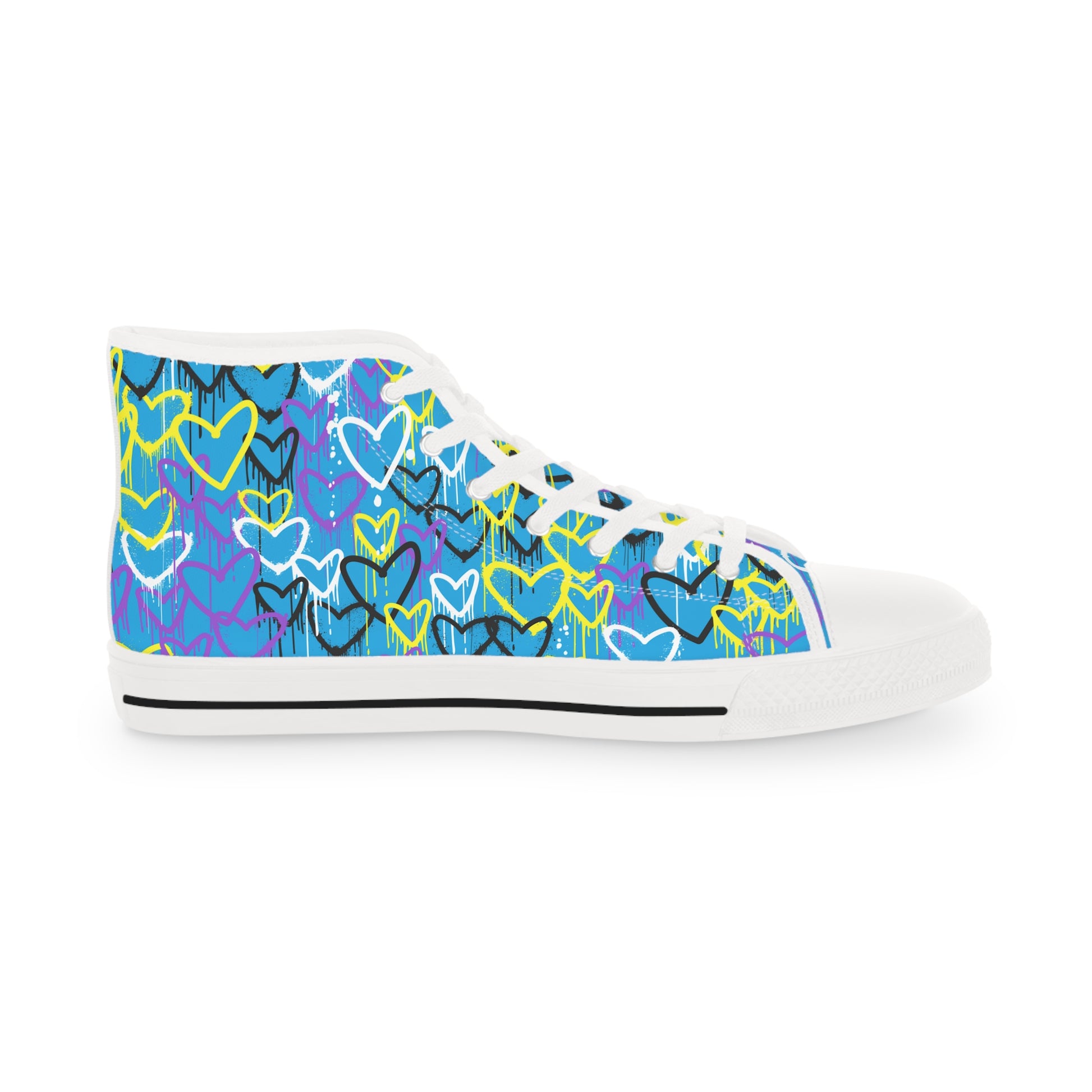 Nonbinary Graffiti Hearts High Top Sneakers - The Inclusive Collective