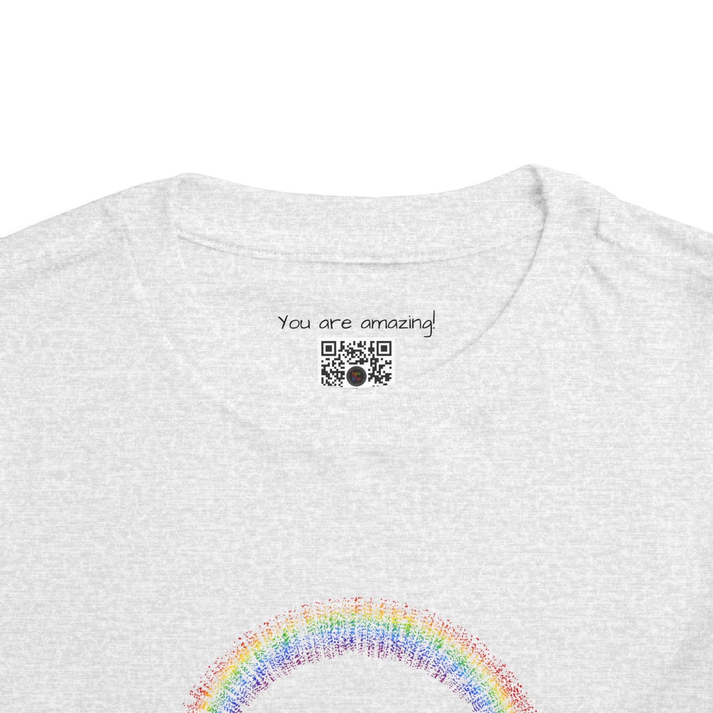 Toddler Short Sleeve Rainbow with Clouds Tee