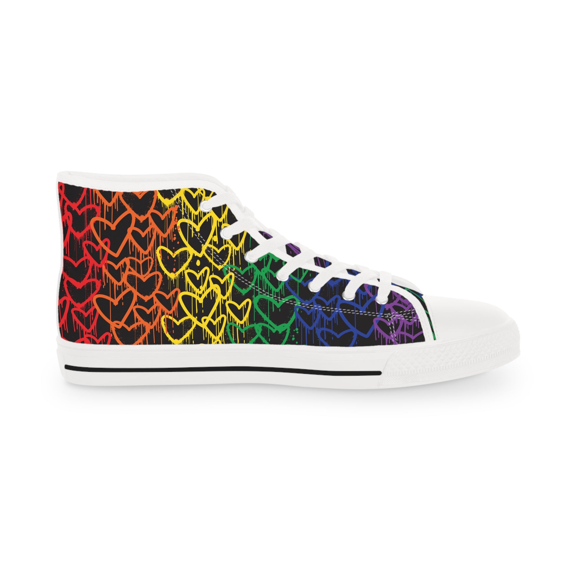 Rainbow Pride Graffiti Hearts High Top Sneakers - The Inclusive Collective