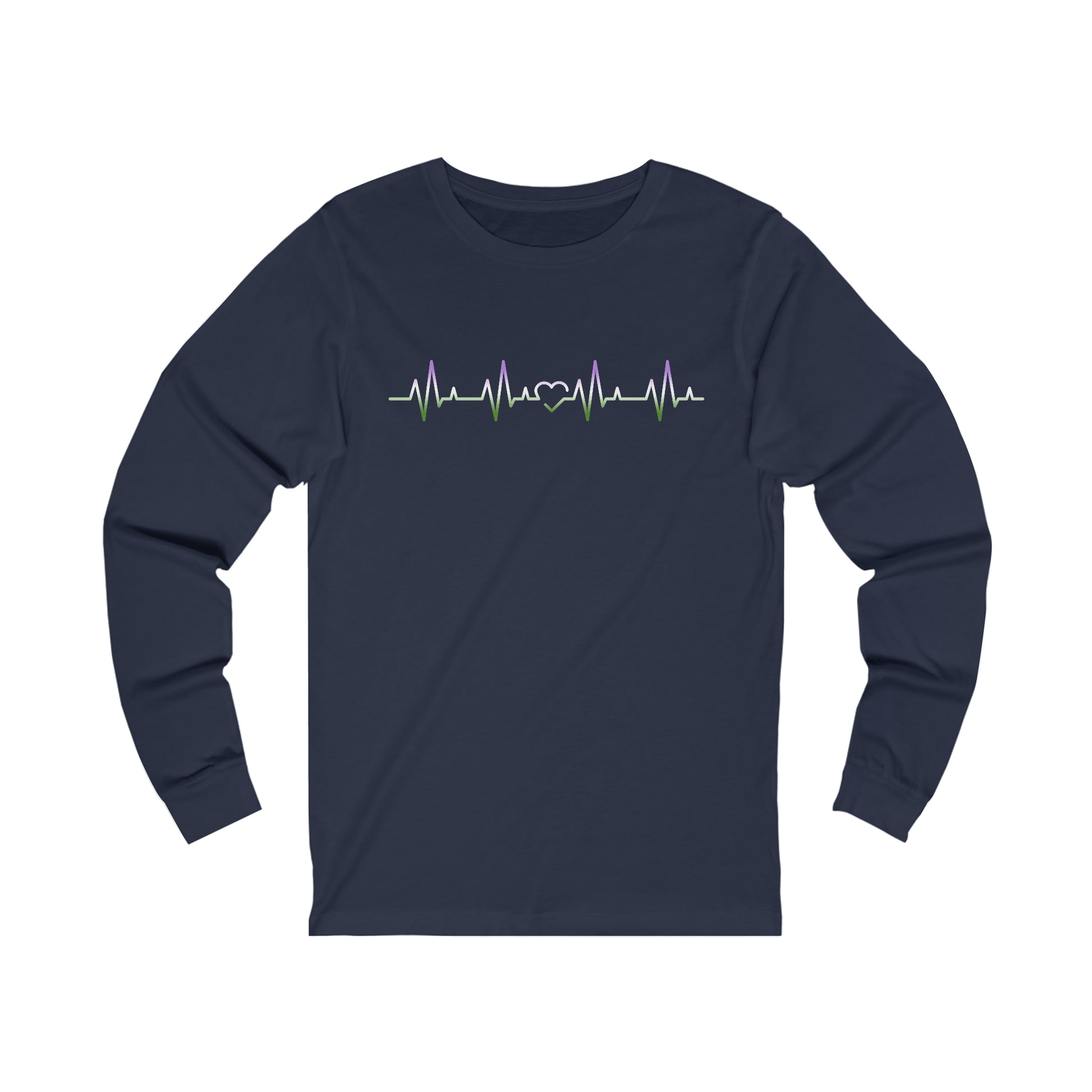 Unisex Genderqueer Heartbeat Long Sleeve Tee - The Inclusive Collective