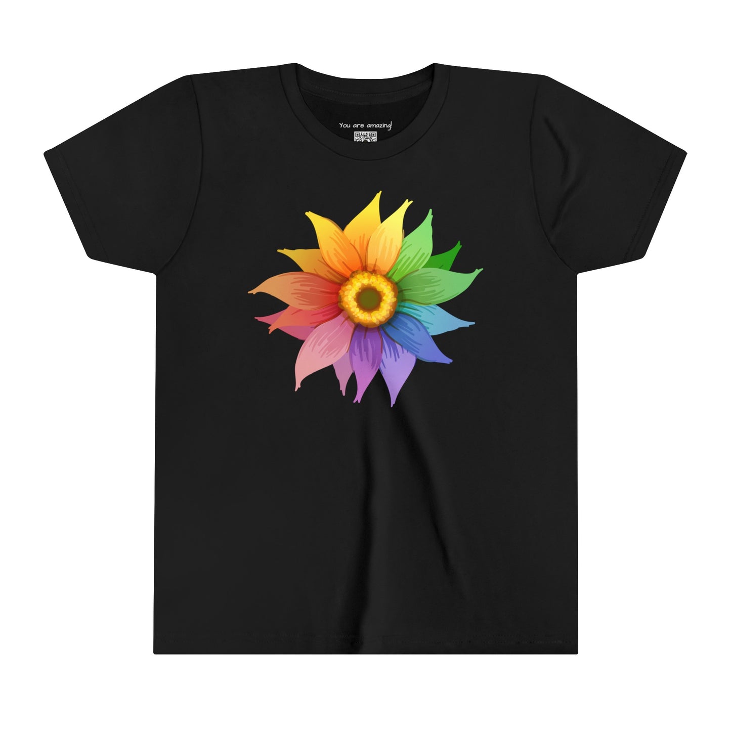 Youth Short Sleeve Rainbow Flower Tee