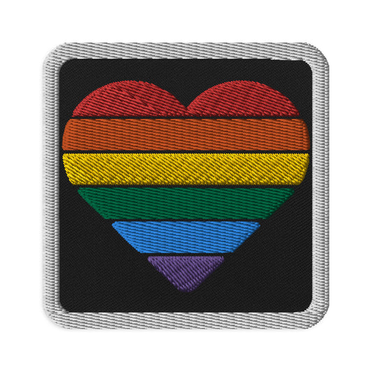 Embroidered Rainbow Heart Patch