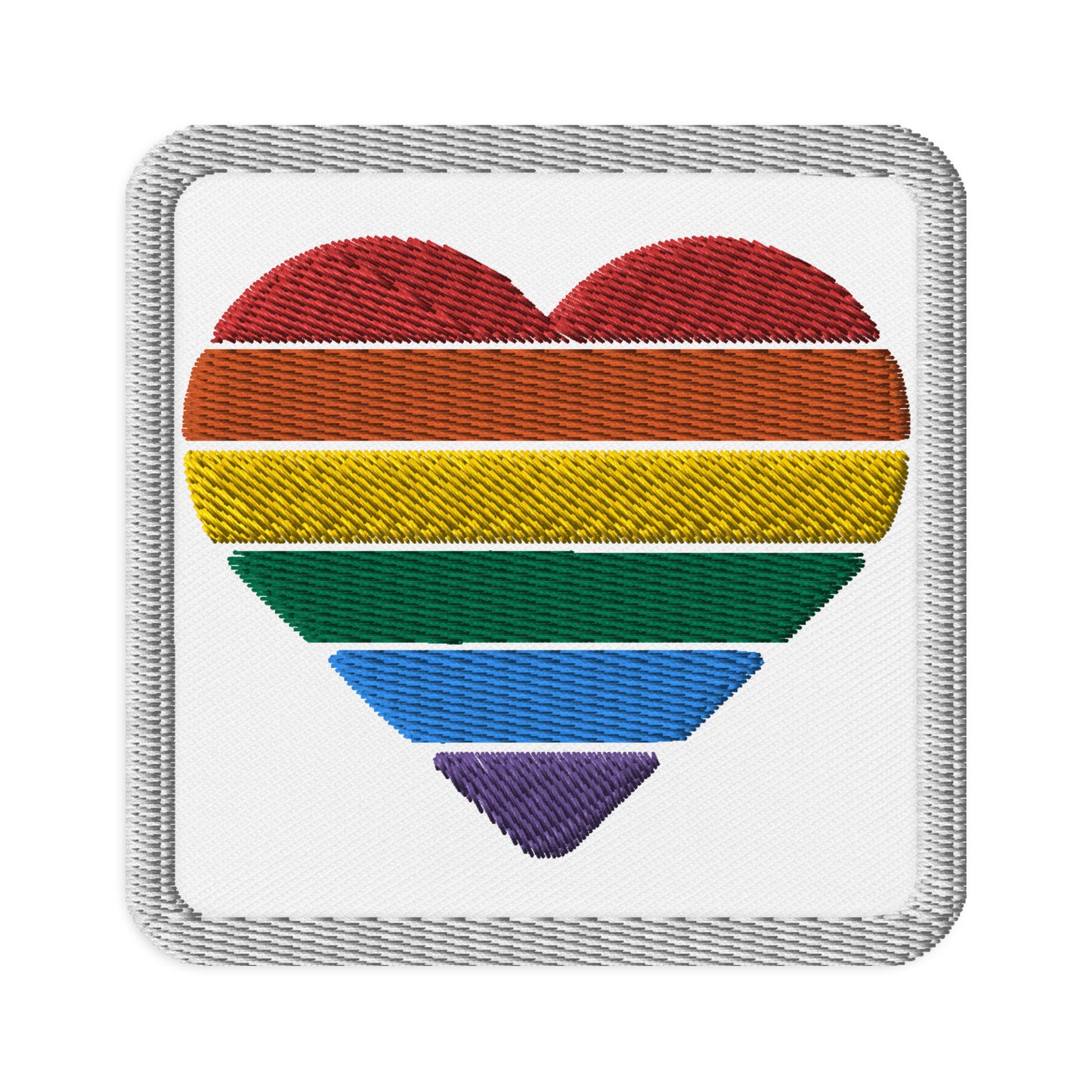 Embroidered Rainbow Heart Patch