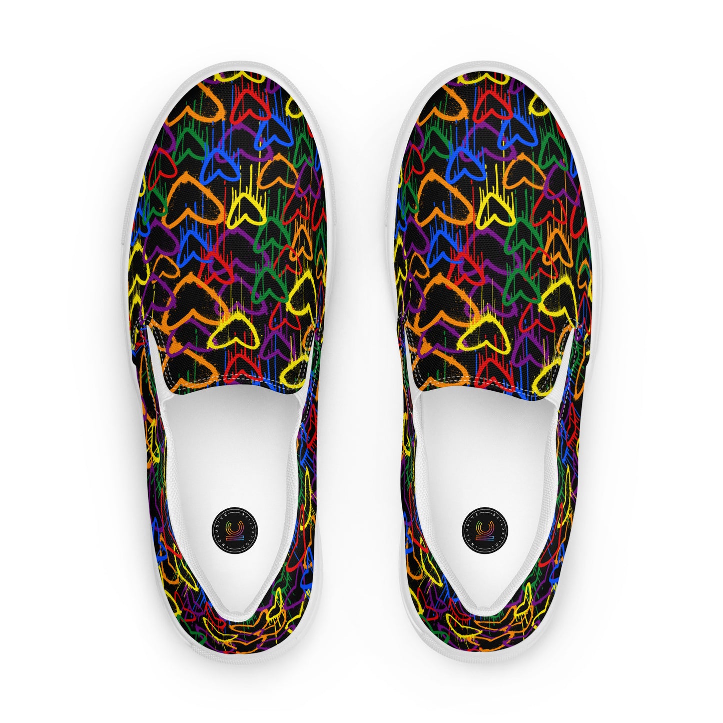 Men's Graffiti Hearts Slip On Shoe - The Inclusive Collective