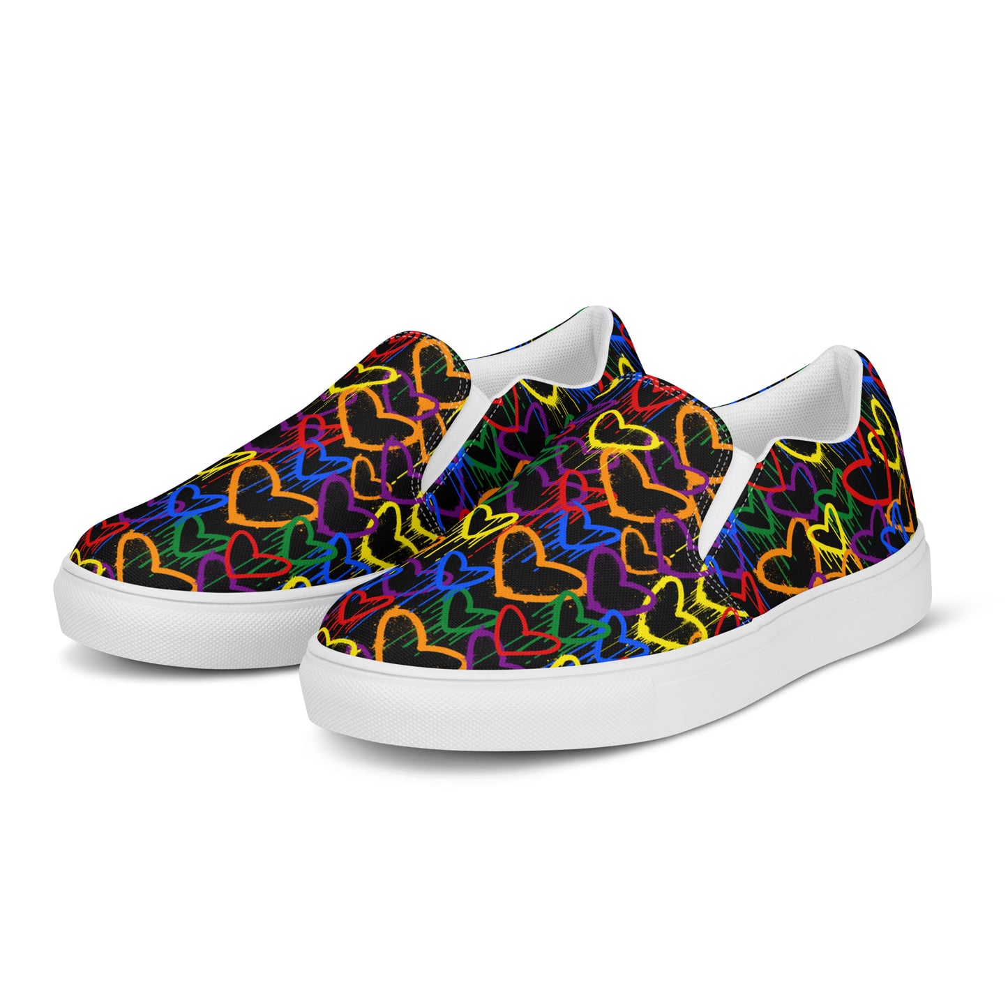 Men's Graffiti Hearts Slip On Shoe - The Inclusive Collective