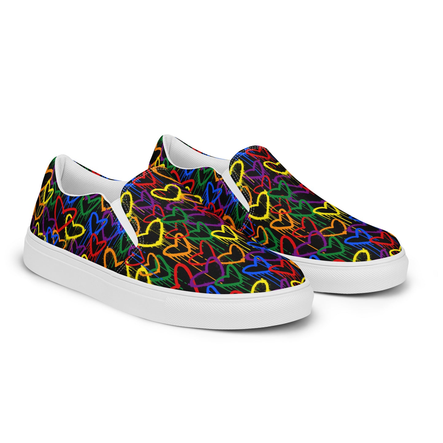 Men's Graffiti Hearts Slip On Shoe - The Inclusive Collective