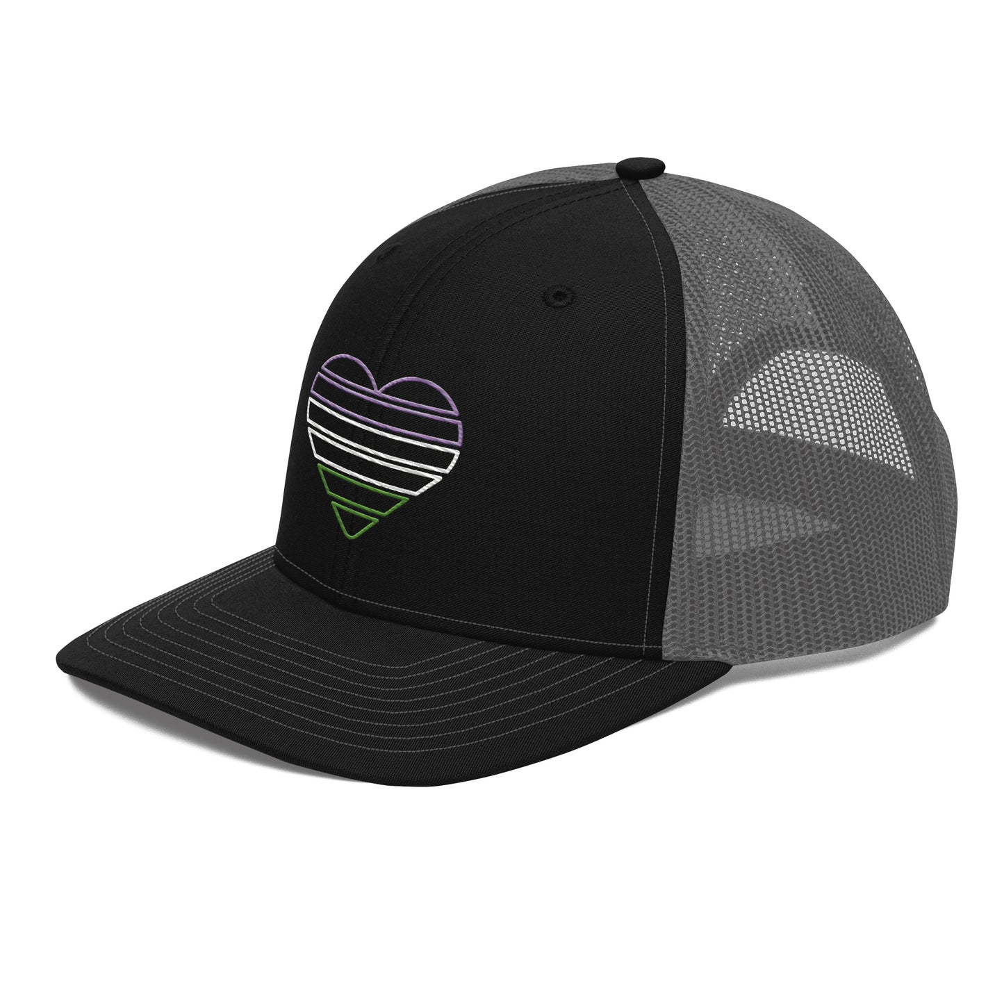 Genderqueer Heart Trucker Hat