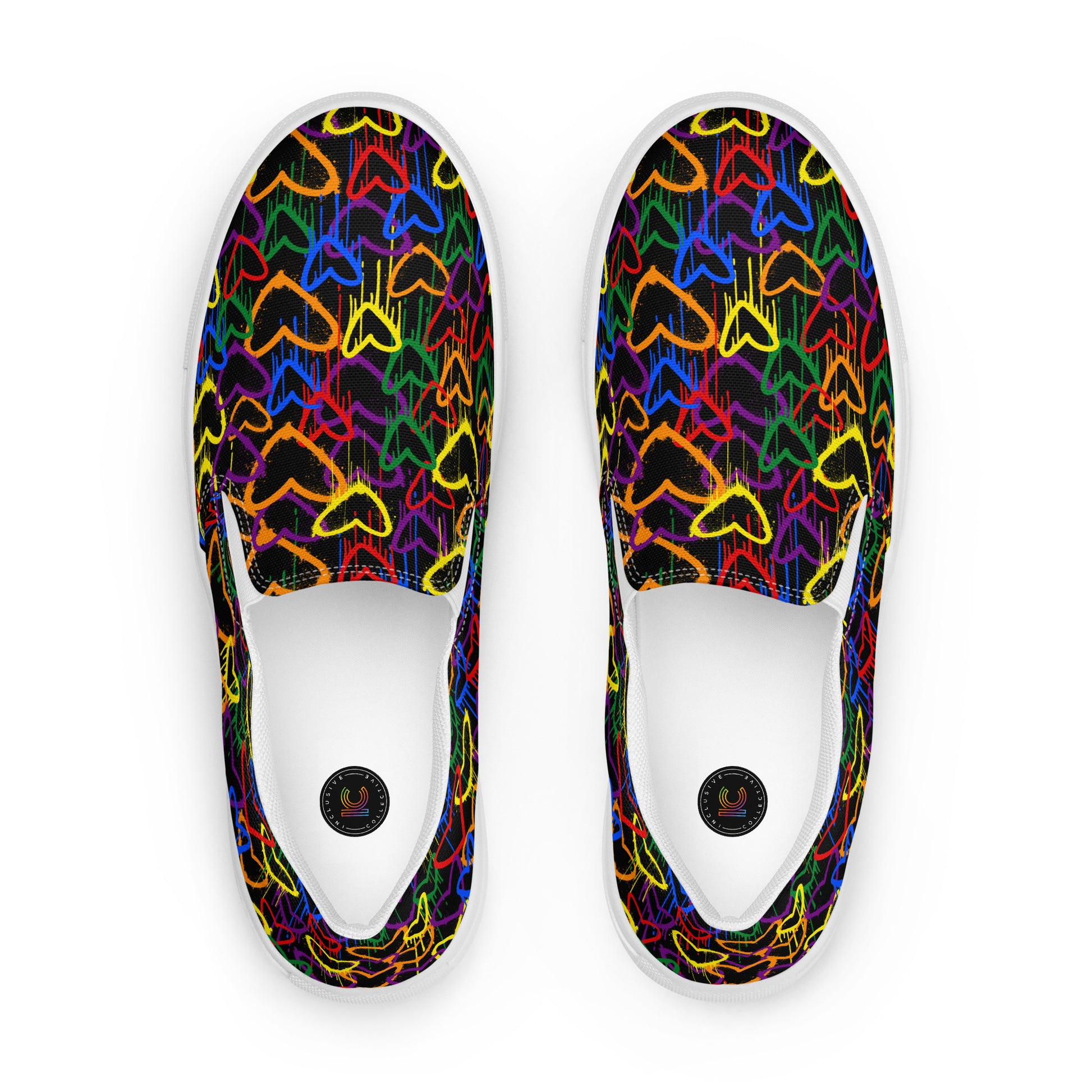 Women’s Graffiti Hearts Slip On Shoe - The Inclusive Collective