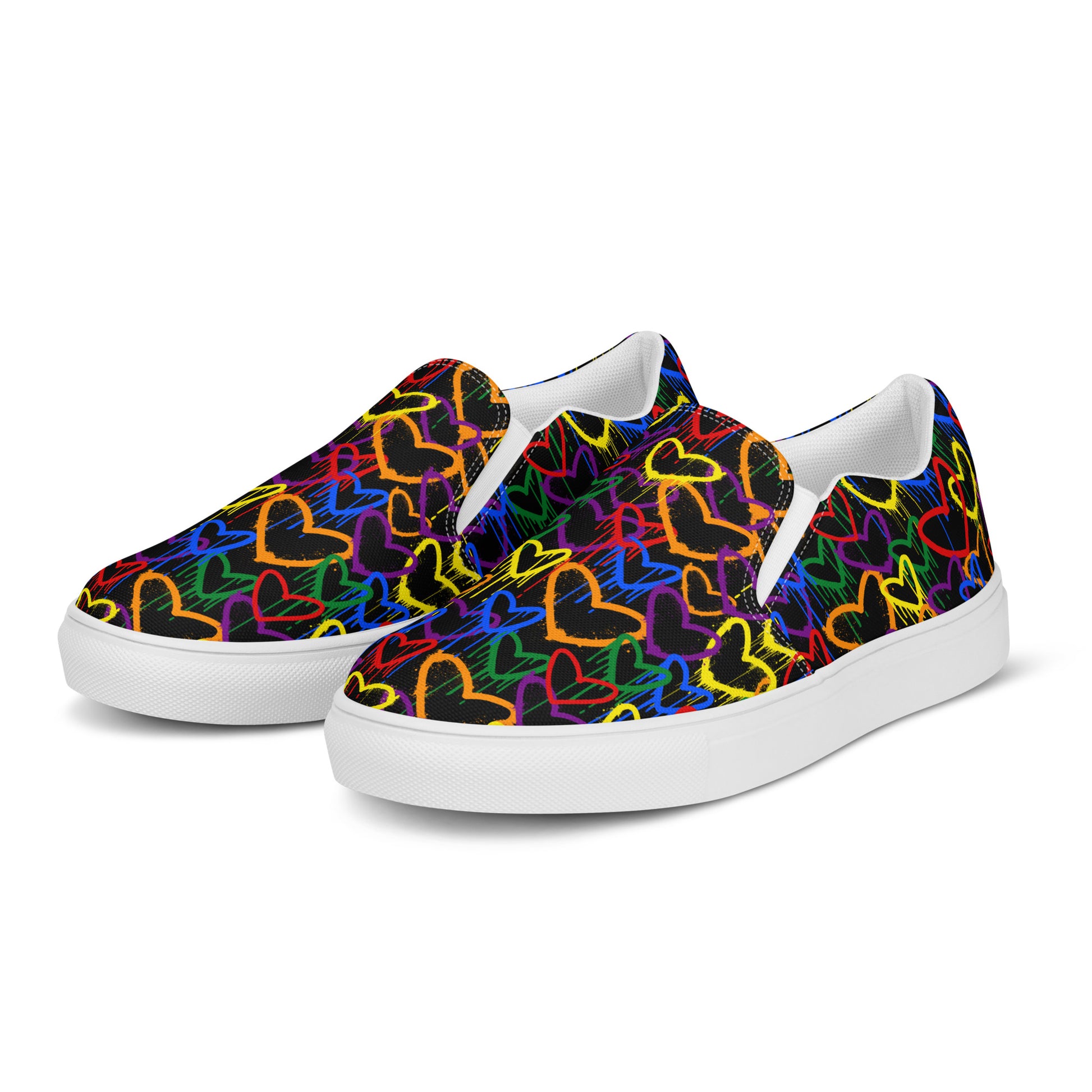 Women’s Graffiti Hearts Slip On Shoe - The Inclusive Collective