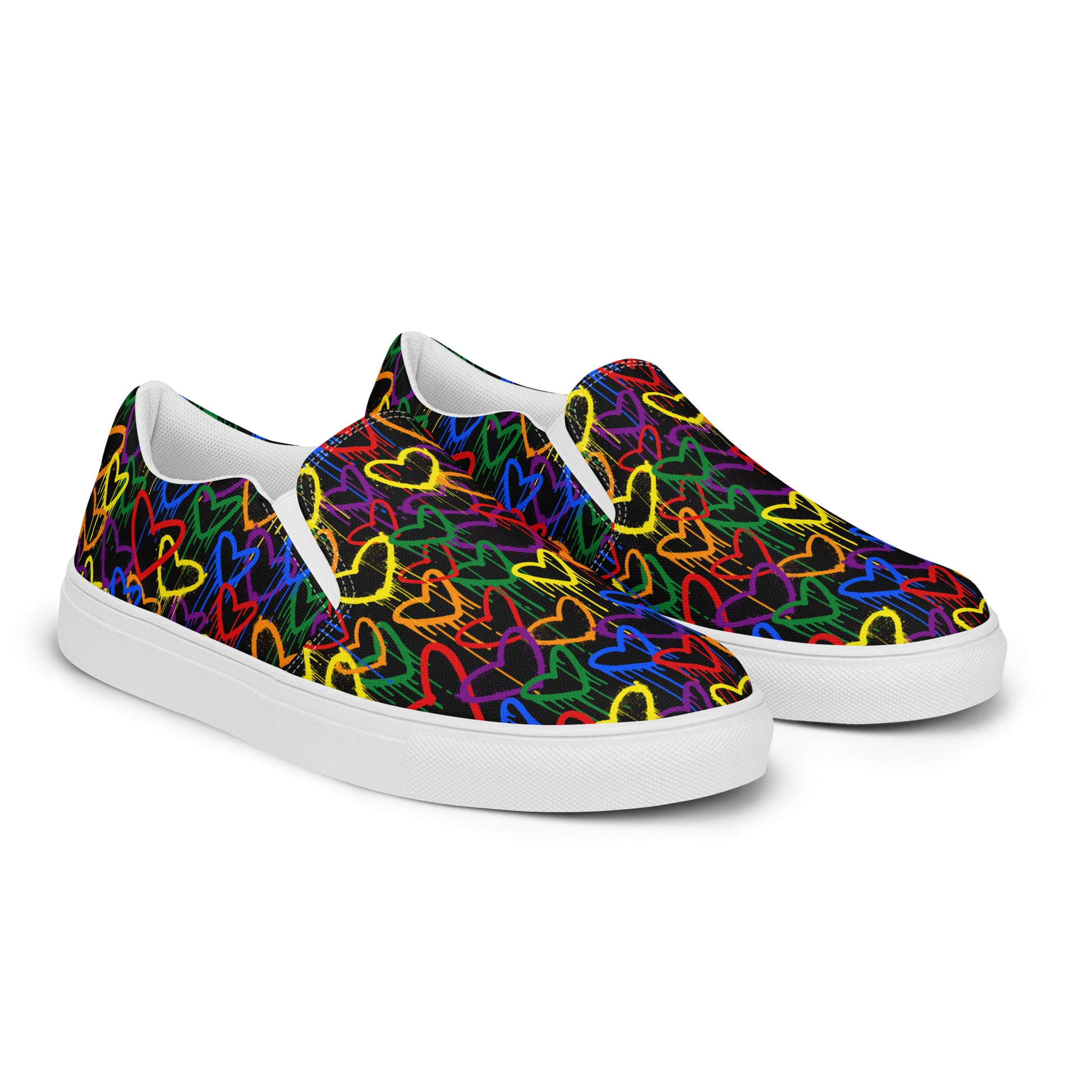 Women’s Graffiti Hearts Slip On Shoe - The Inclusive Collective